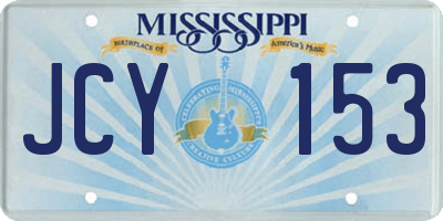 MS license plate JCY153