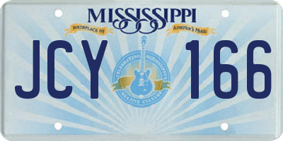 MS license plate JCY166