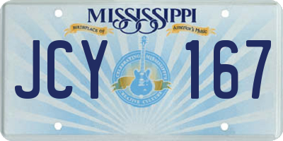 MS license plate JCY167