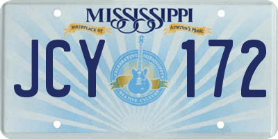 MS license plate JCY172