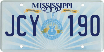 MS license plate JCY190