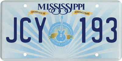 MS license plate JCY193