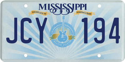 MS license plate JCY194