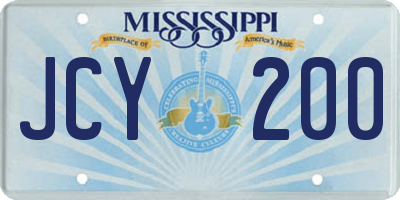 MS license plate JCY200