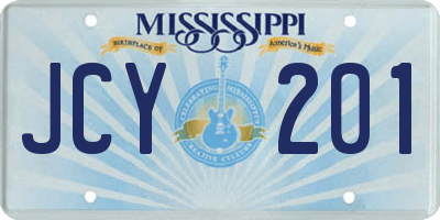 MS license plate JCY201