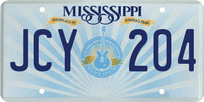 MS license plate JCY204