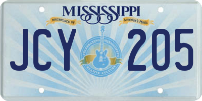 MS license plate JCY205