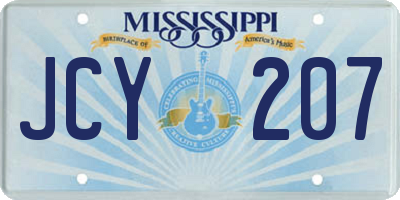 MS license plate JCY207