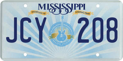 MS license plate JCY208