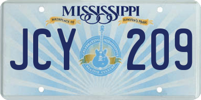 MS license plate JCY209