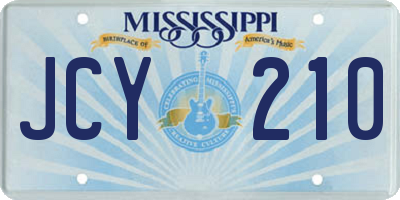 MS license plate JCY210