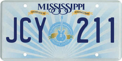MS license plate JCY211