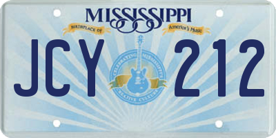 MS license plate JCY212