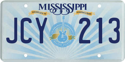 MS license plate JCY213