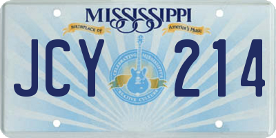 MS license plate JCY214