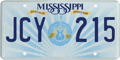 MS license plate JCY215