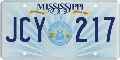 MS license plate JCY217