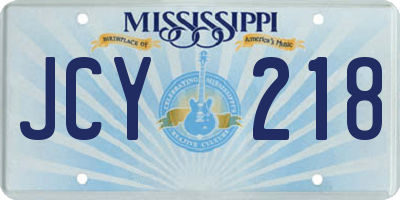 MS license plate JCY218