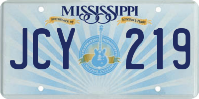 MS license plate JCY219
