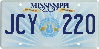 MS license plate JCY220