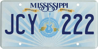 MS license plate JCY222