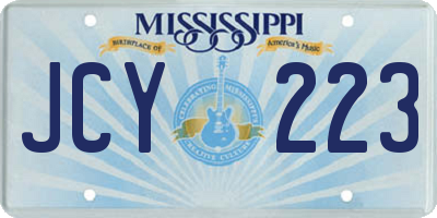 MS license plate JCY223