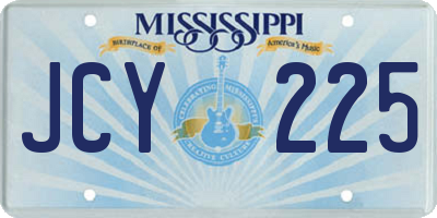 MS license plate JCY225