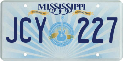 MS license plate JCY227