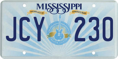 MS license plate JCY230