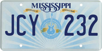 MS license plate JCY232