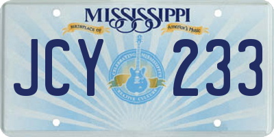 MS license plate JCY233