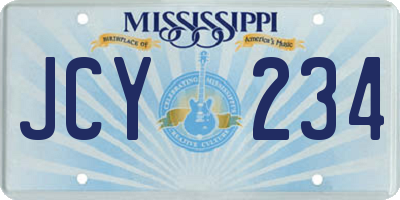 MS license plate JCY234