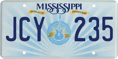 MS license plate JCY235