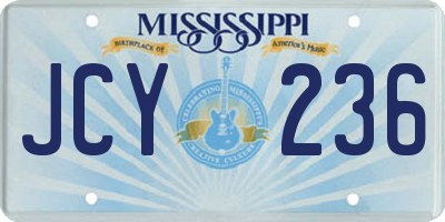 MS license plate JCY236