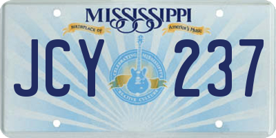 MS license plate JCY237