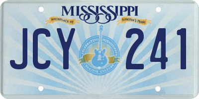 MS license plate JCY241