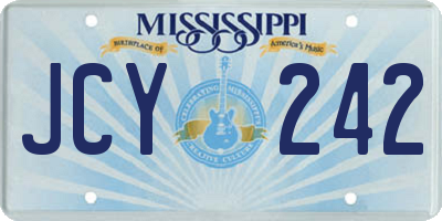 MS license plate JCY242