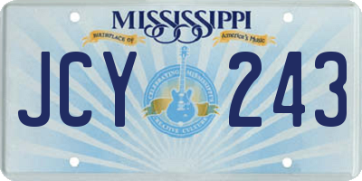 MS license plate JCY243