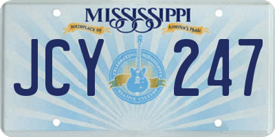 MS license plate JCY247