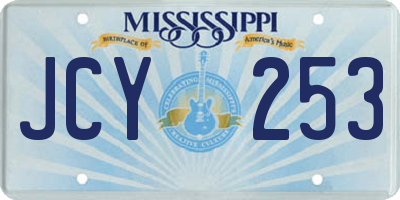 MS license plate JCY253