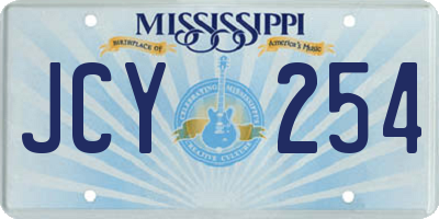 MS license plate JCY254