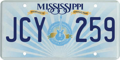 MS license plate JCY259