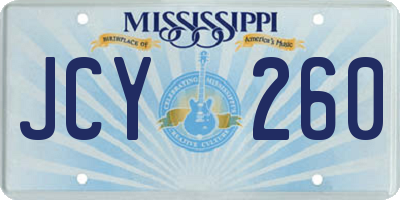MS license plate JCY260