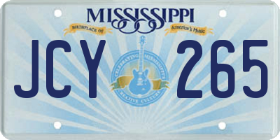 MS license plate JCY265
