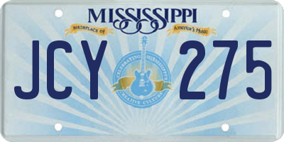 MS license plate JCY275
