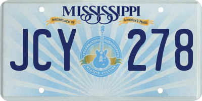 MS license plate JCY278