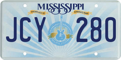 MS license plate JCY280