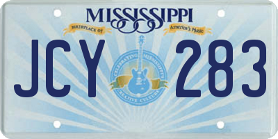 MS license plate JCY283