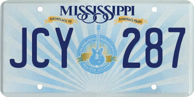MS license plate JCY287