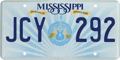 MS license plate JCY292